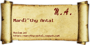 Maróthy Antal névjegykártya